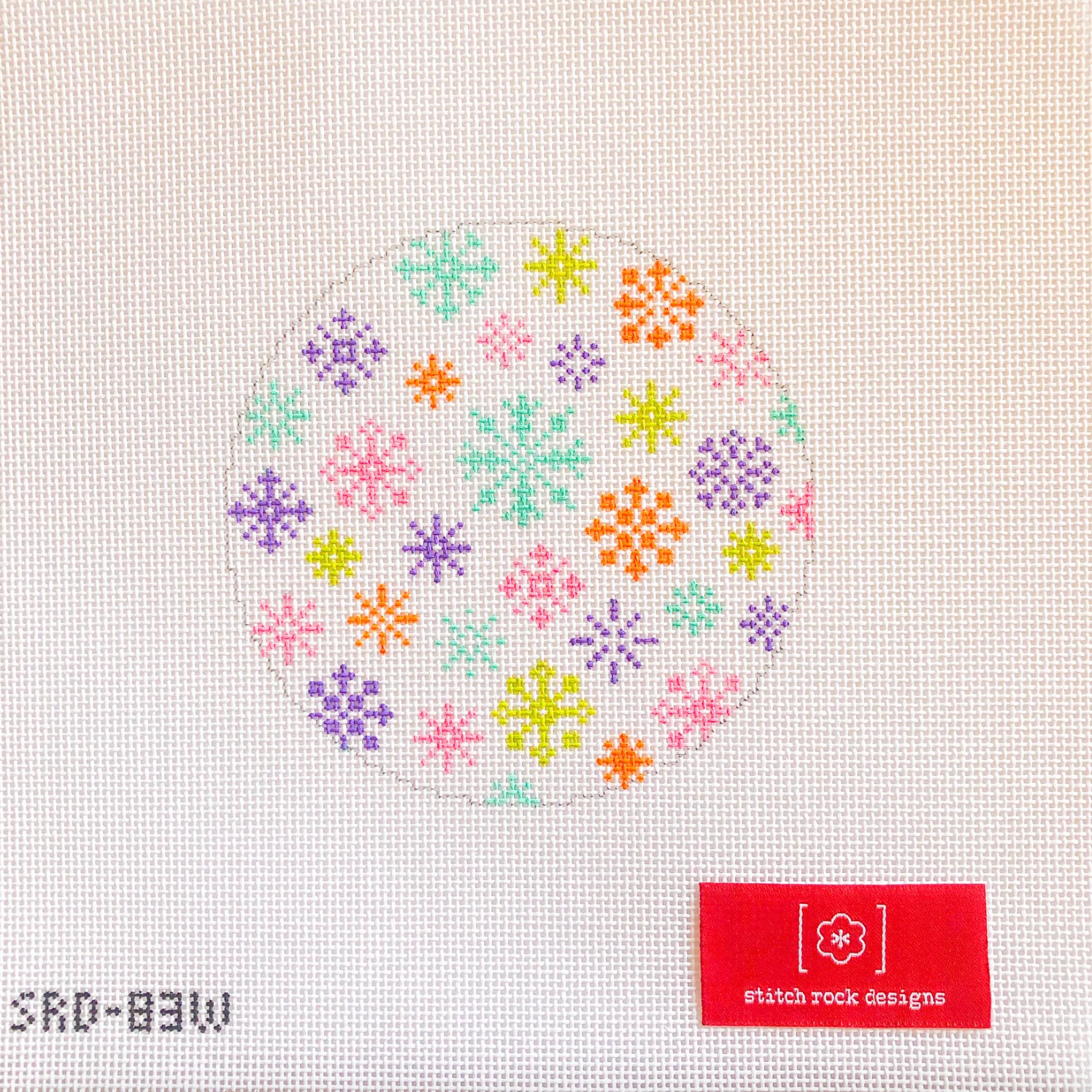 Scattered Snowflakes Ornament - White Canvas