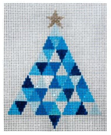 Blue Triangle Tree Canvas