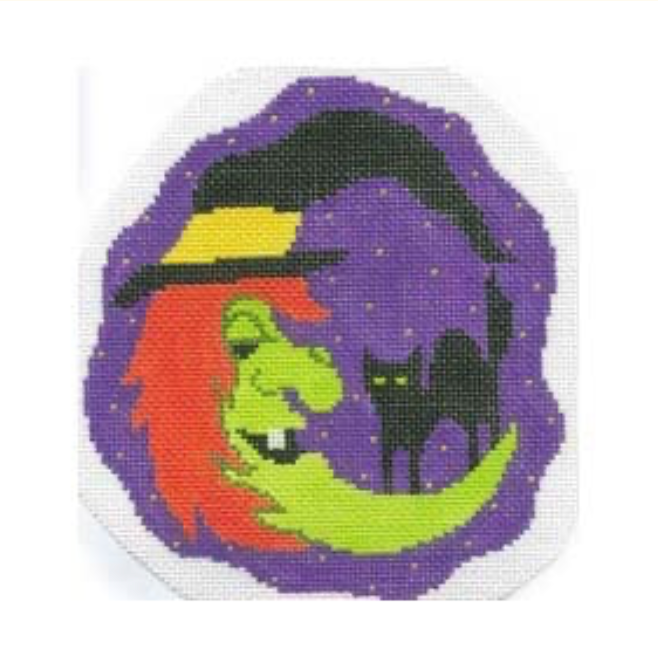 Crescent Witch with Black Cat