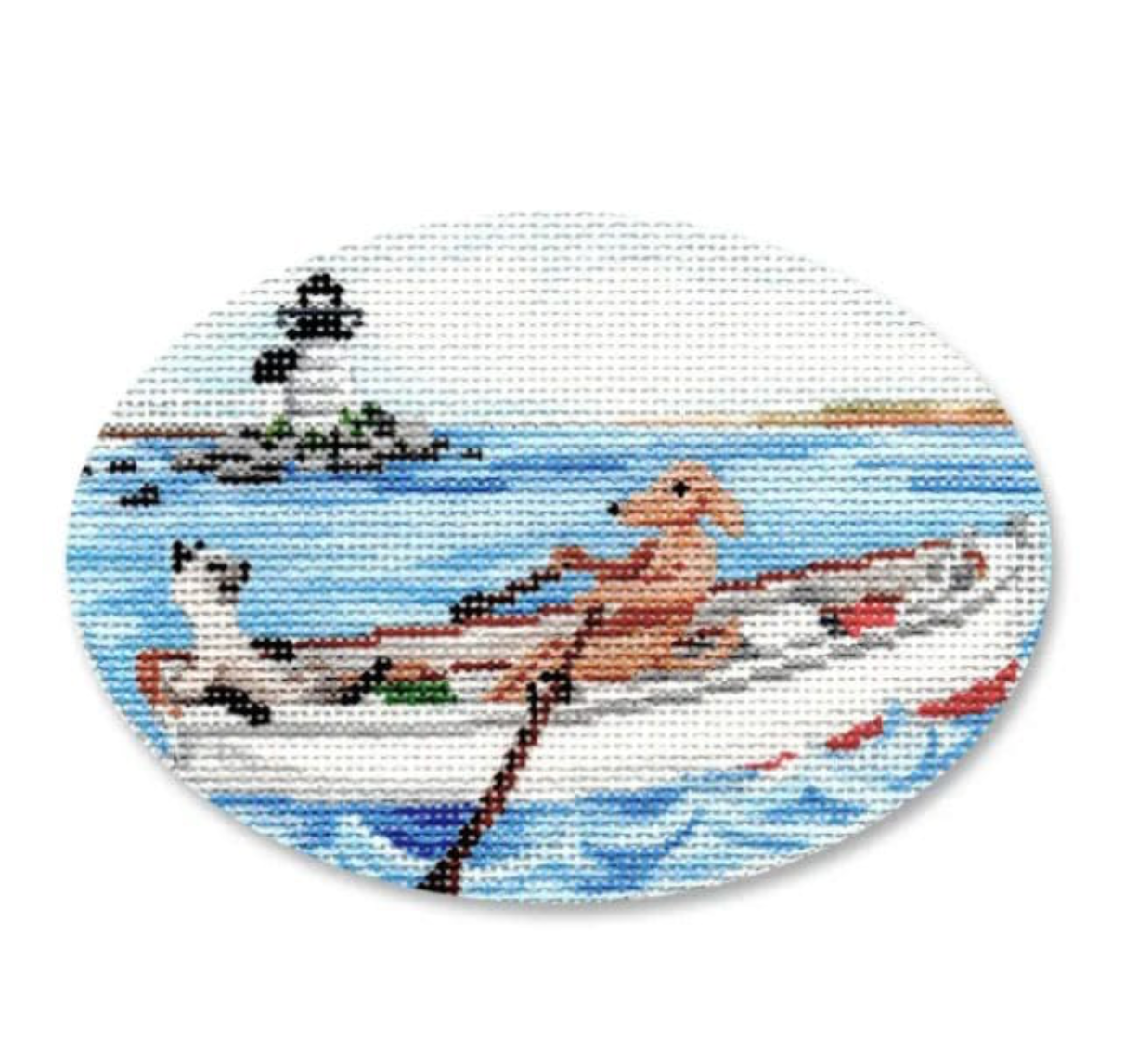 Row Boat Cat & Dog Canvas
