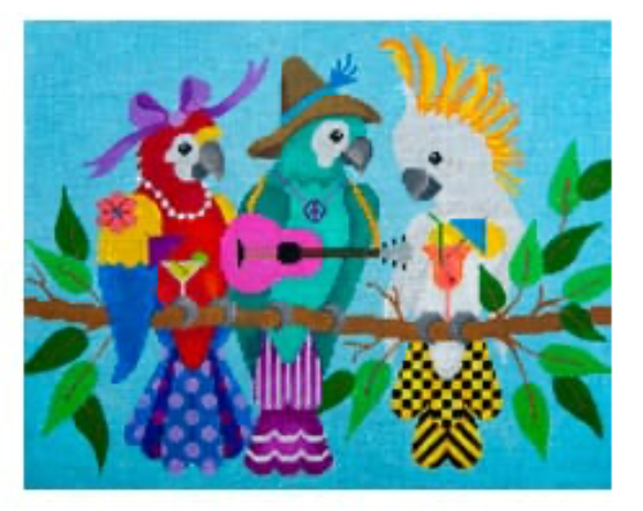 Party Birds in Paradise Canvas