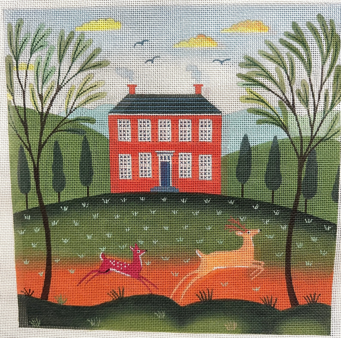 Double Deer Needlepoint Canvas