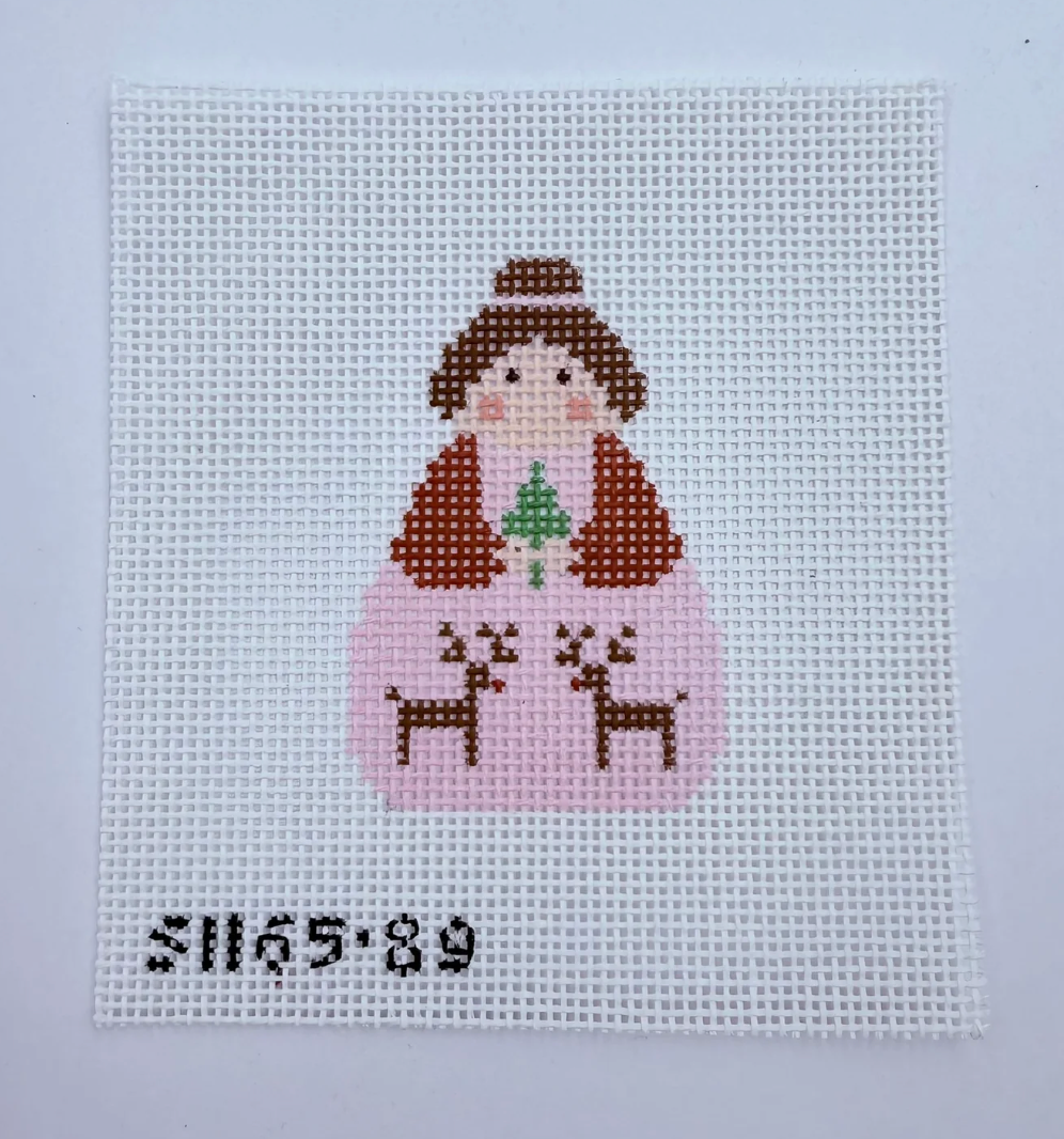 Reindeer Stitch It Angel Canvas