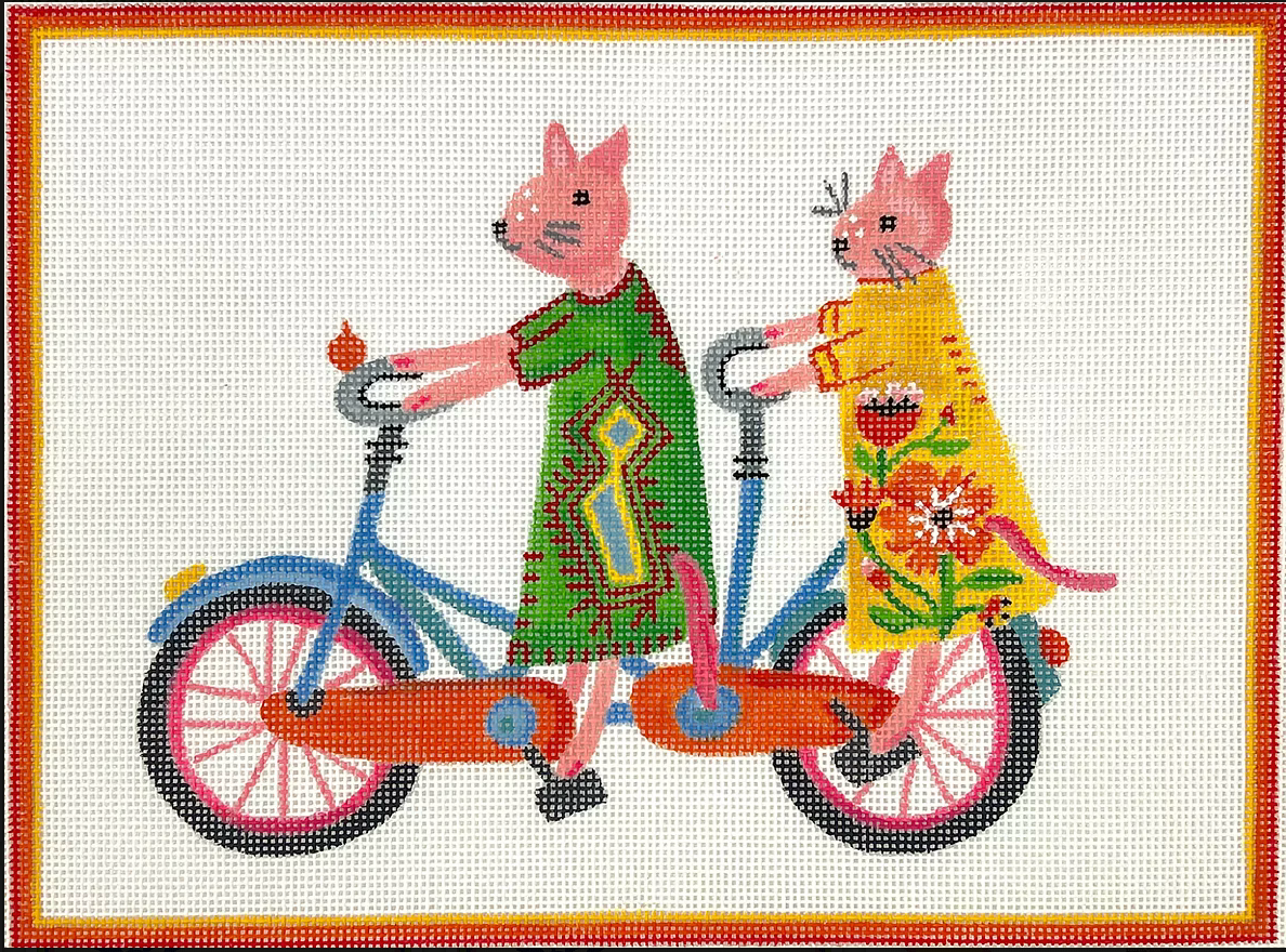 Cats on Bicycle Canvas