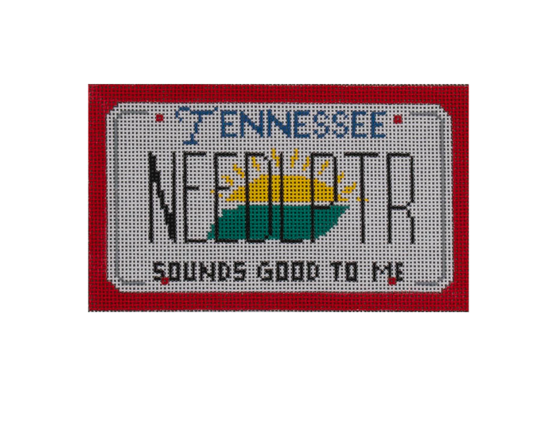 Tennesse Mini License Plate Red Canvas