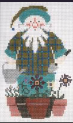 Gardening Santa with Flowers Canvas
