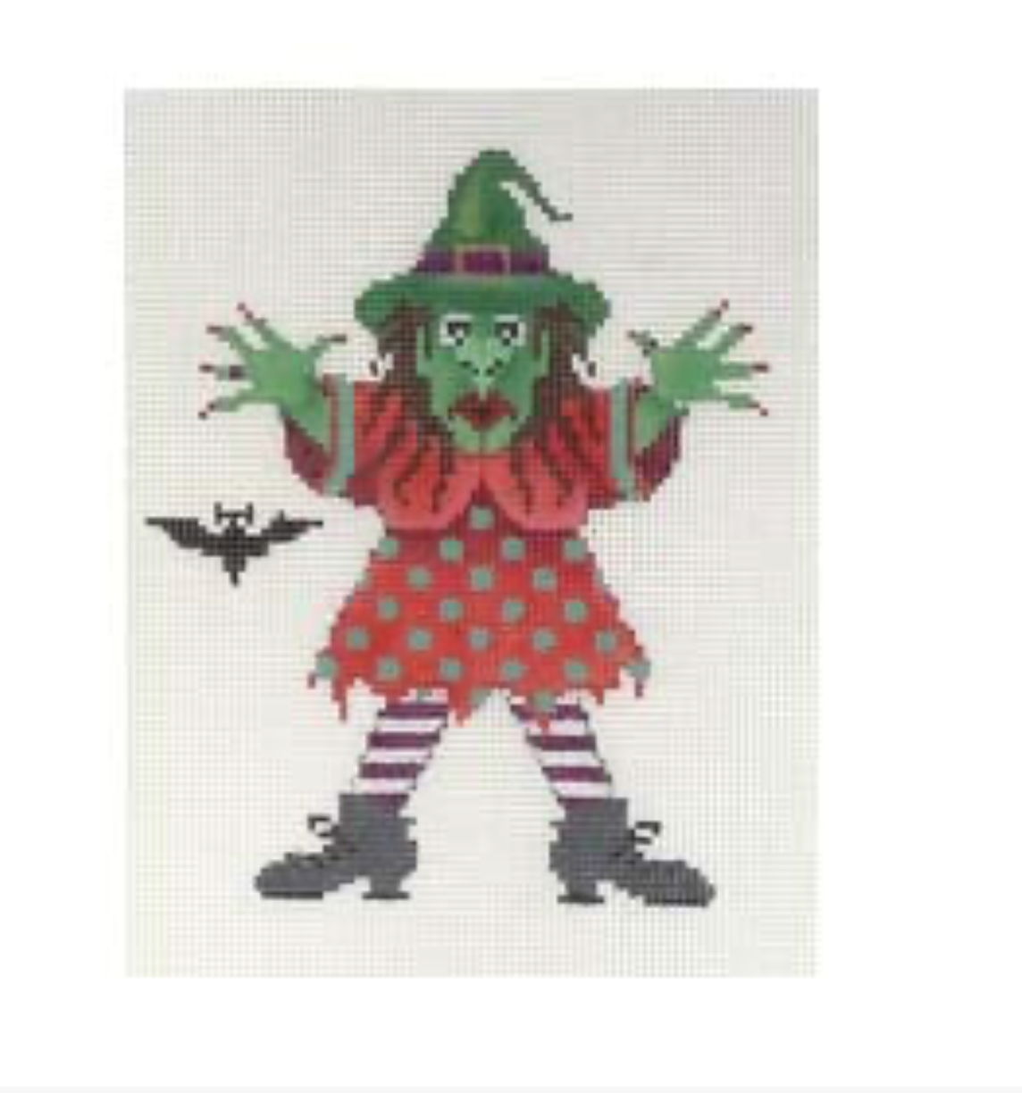 Green Witch Orange Dress Canvas