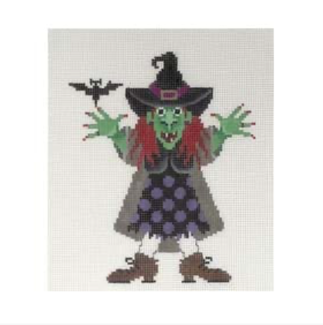 Green Witch Purple Dress Canvas