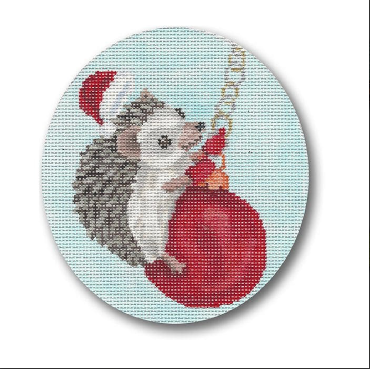 Christmas Hedgehog Ornament Canvas