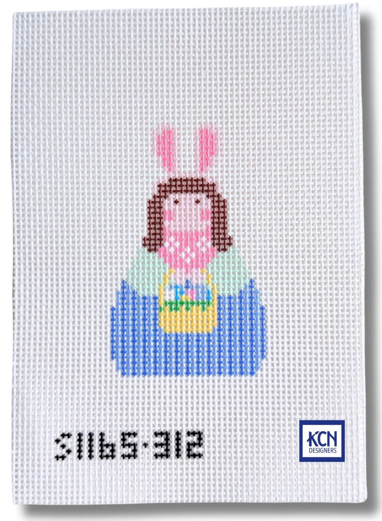 Easter Girl Bunny Stitch It Angel Canvas