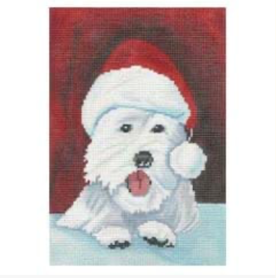 Santa Hat Maltese Canvas