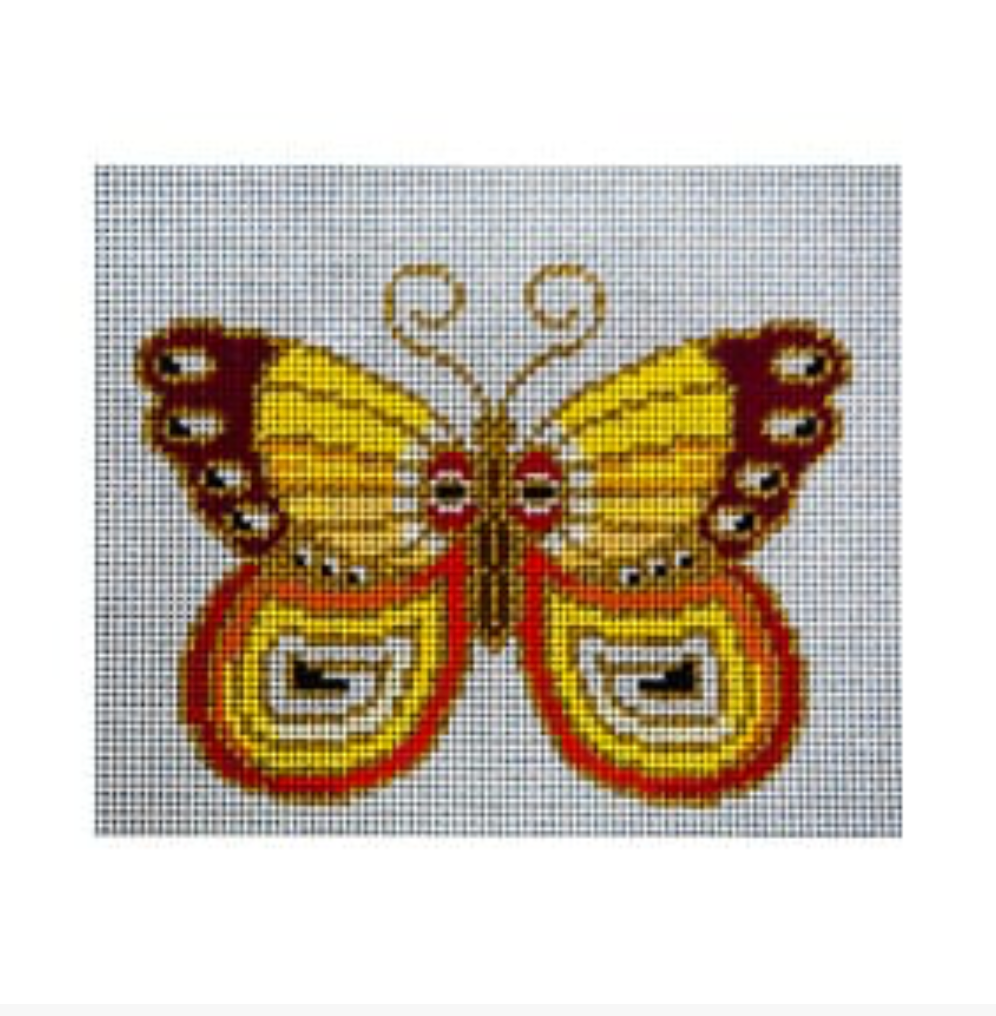 Yellow and Maroon Butterfly Canvas