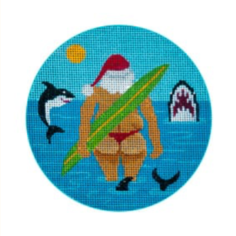 Santa Claus Ocean Canvas