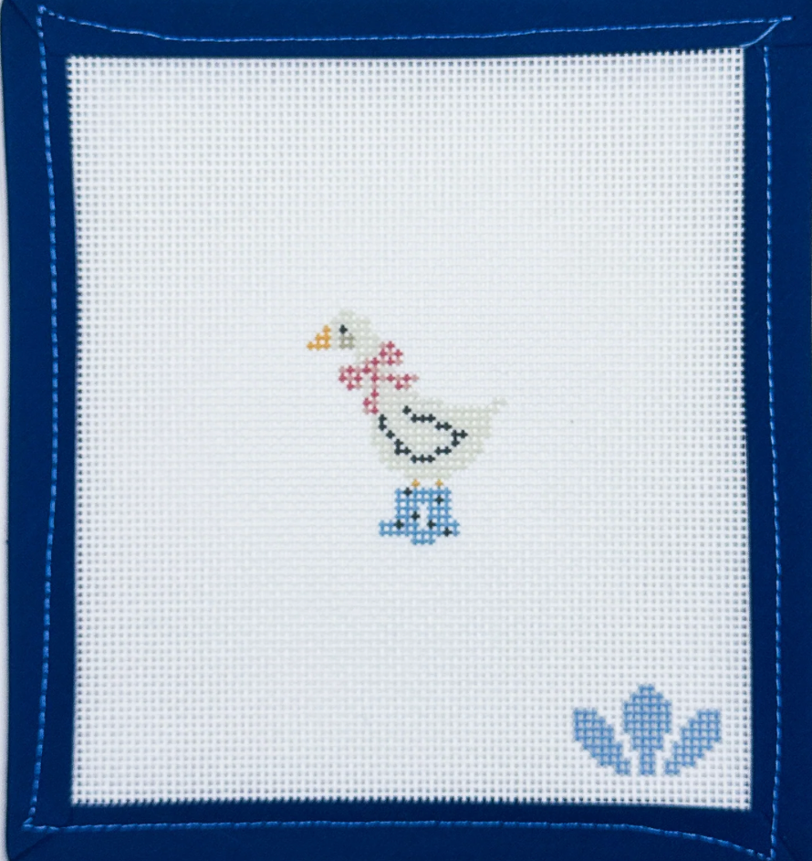 Mini Duck in Rain Boots Pink Gingham Canvas