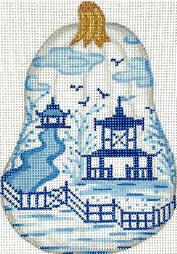 Mini Chinoiserie w River Pumpkin Canvas