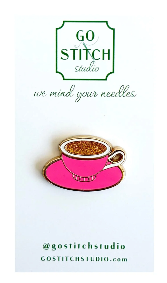 Hot Pink Tea Cup Needle Minder