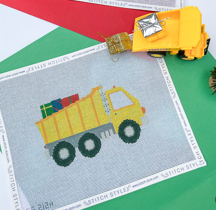 Christmas Dump Truck Canvas