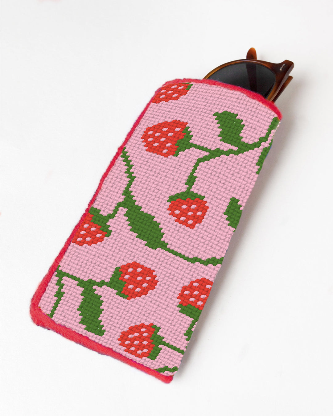 Strawberries Sunglasses Case Needlepoint Kit