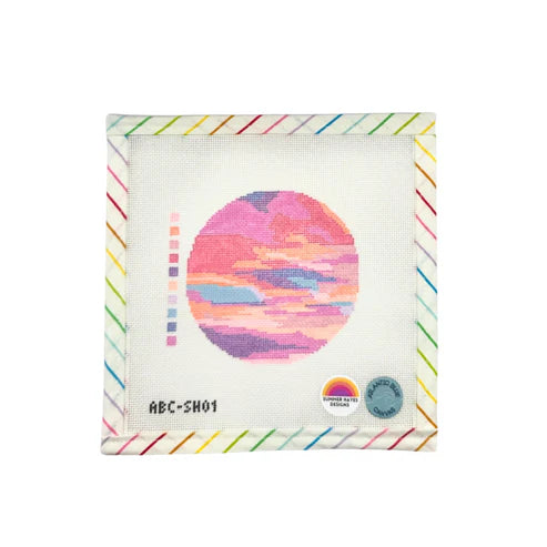 Carolina Cotton Candy Sky Round Canvas