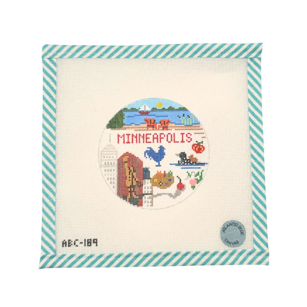 Minneapolis Travel Round Canvas