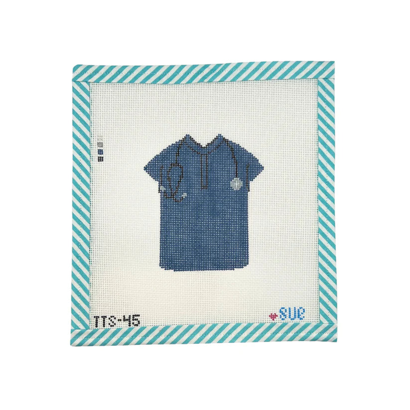 Navy Scrub Top Canvas