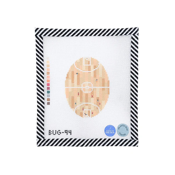 Basketball from Above Oval Canvas