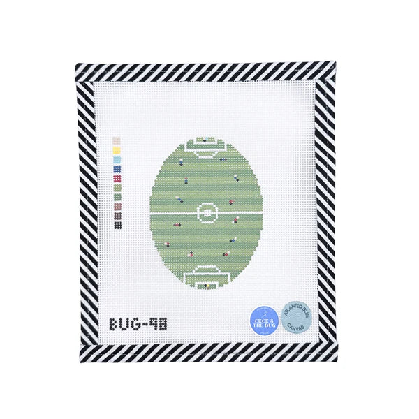 Soccer from Above Oval Canvas