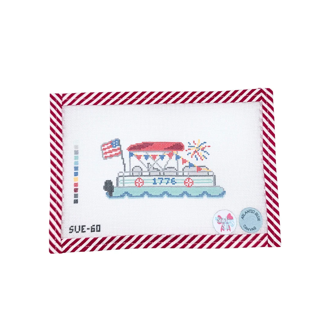 4th of July Pontoon Boat Canvas