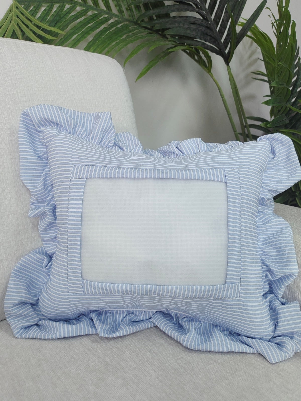 *PREORDER* Blue Stripe Self Finishing Pillow