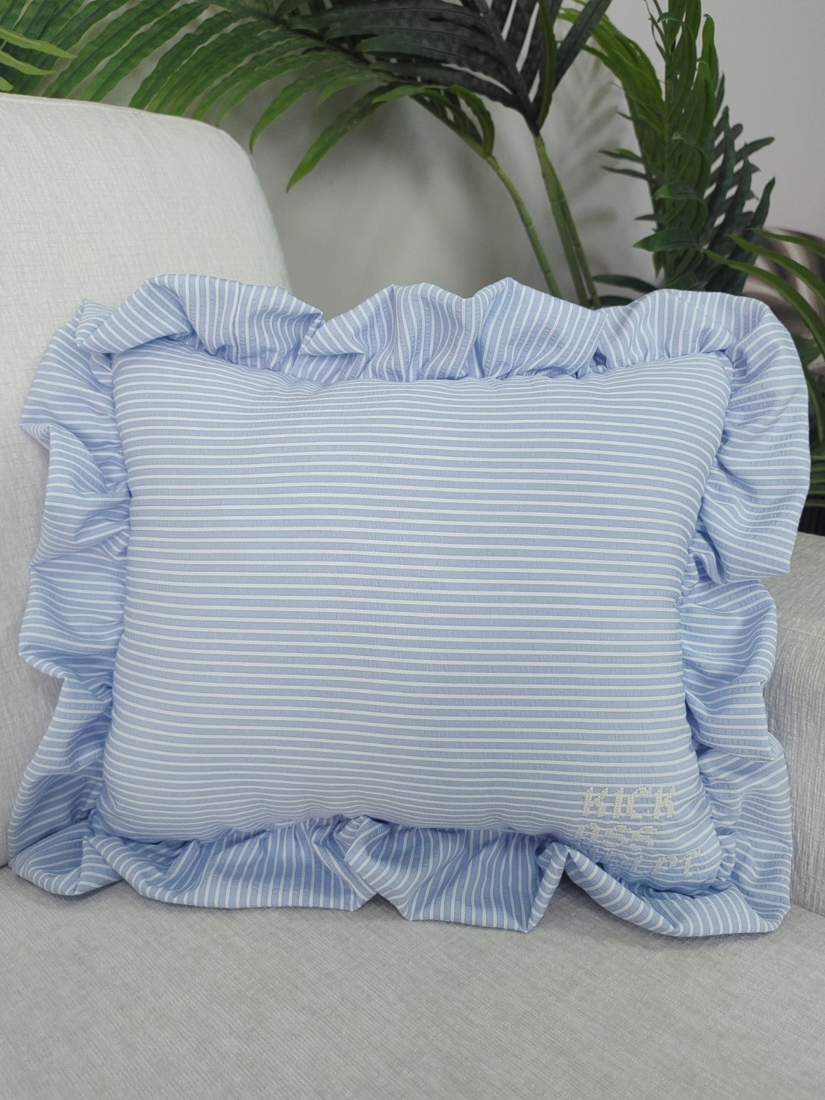 *PREORDER* Blue Stripe Self Finishing Pillow