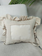 *PREORDER* Taupe Stripe Self Finishing Pillow
