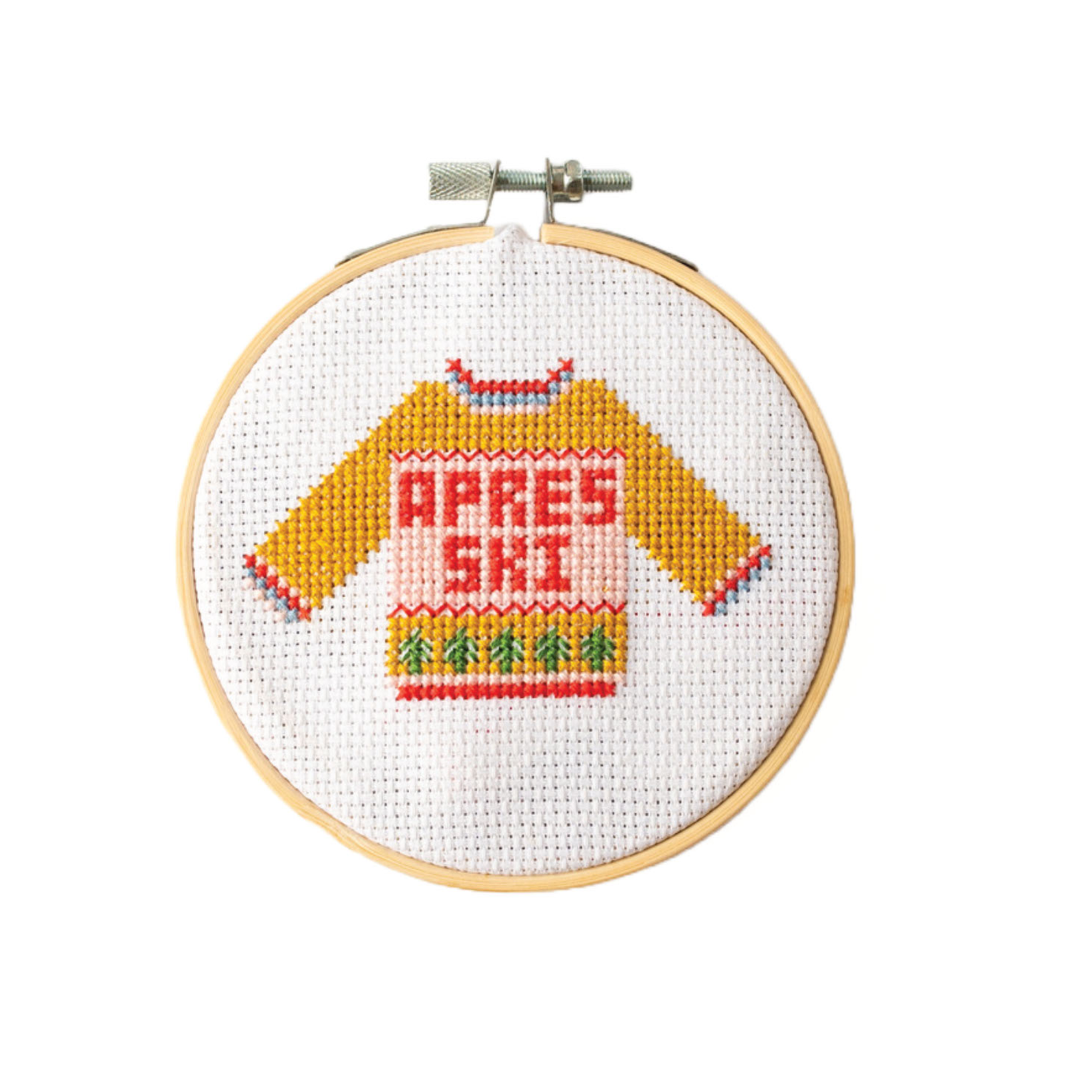 Apres Ski Christmas Jumper Beginner Counted Cross Stitch Kit: White With Multicoloured Thread