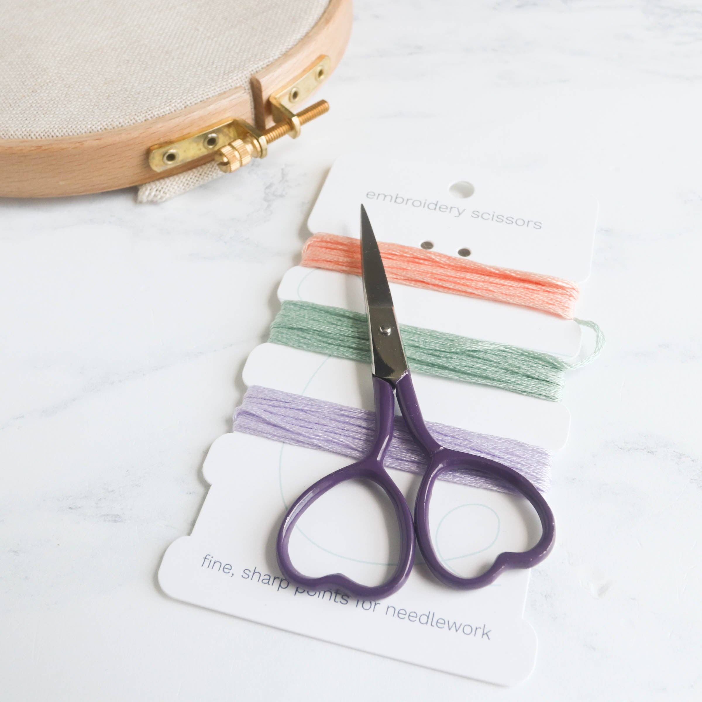 Lavender Heart Embroidery Scissors