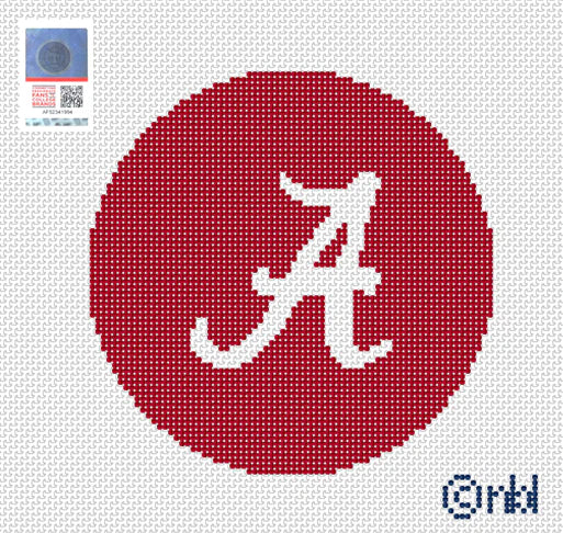 Crimson Alabama A Logo Round Canvas