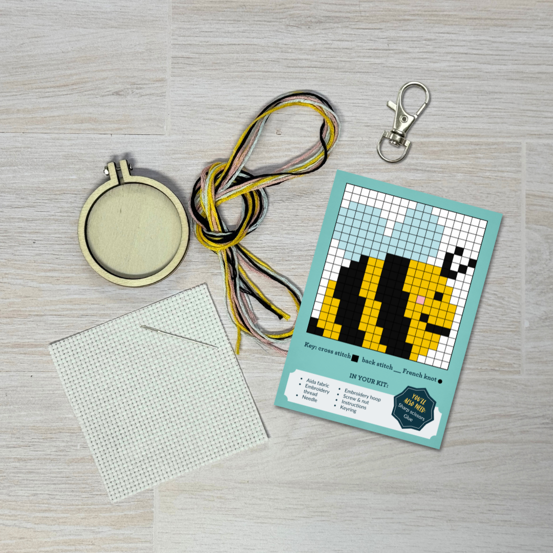 Bee Happy! Mini Matchbox Cross Stitch Kit