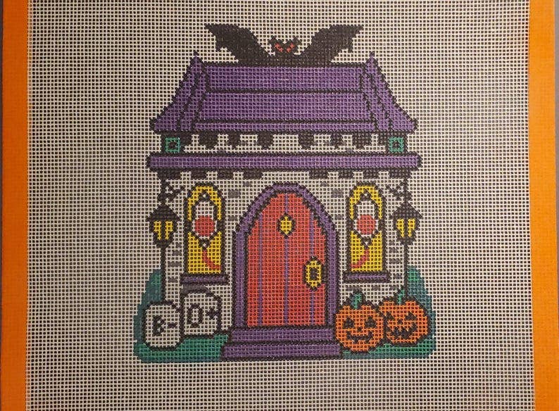 Halloween Blood Bank Village Canvas