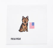 German Shepherd with American Flag Canvas