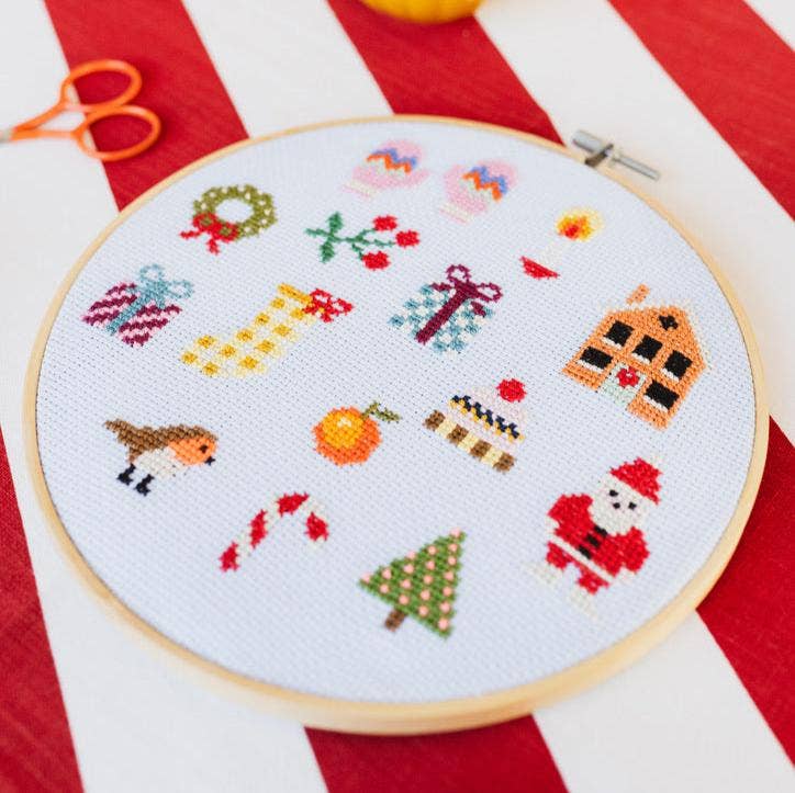 Colourful Beginner Christmas Cross Stitch Kit