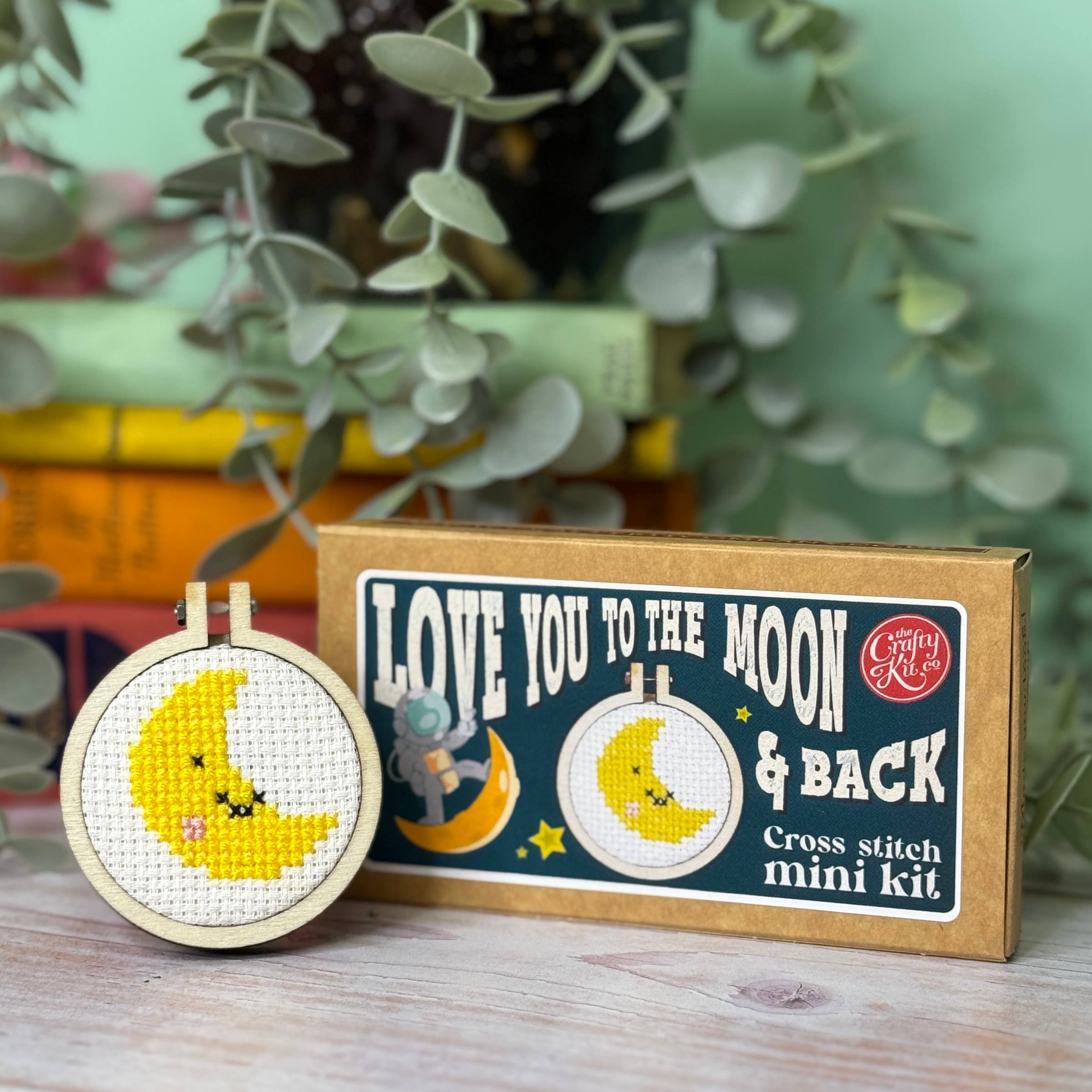 Love You to The Moon & Back Mini Matchbox Cross Stitch Kit