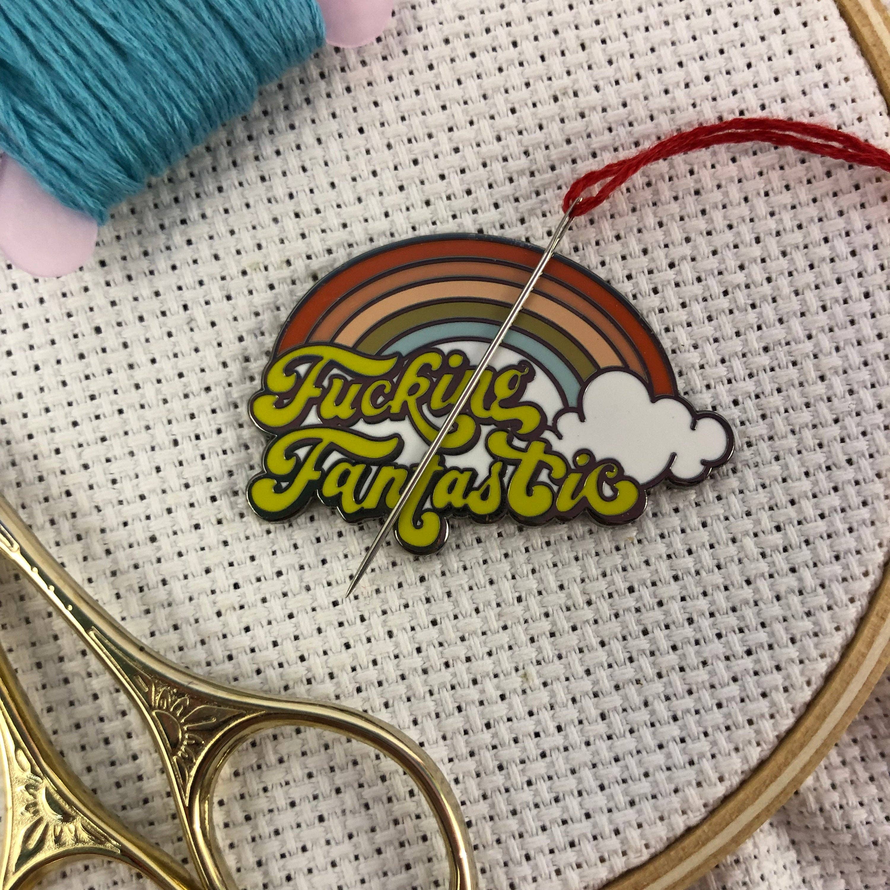 F*cking Fantastic Retro Rainbow Needle Minder