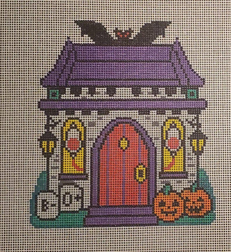 Halloween Blood Bank Village Canvas
