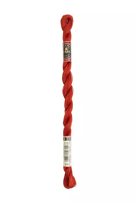 DMC 5 Pearl Cotton 919 Terracotta Brown