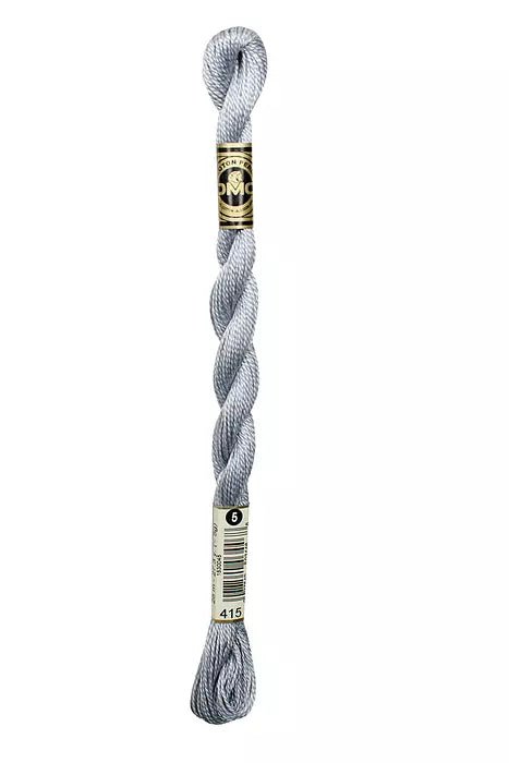 DMC 5 Pearl Cotton 415 Metallic Chrome