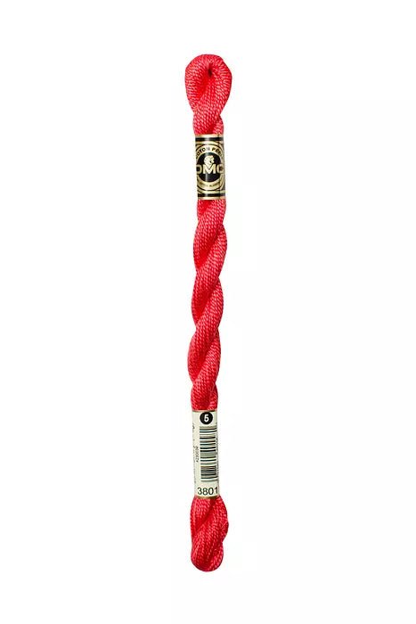 DMC 5 Pearl Cotton 3801 Tulip Red