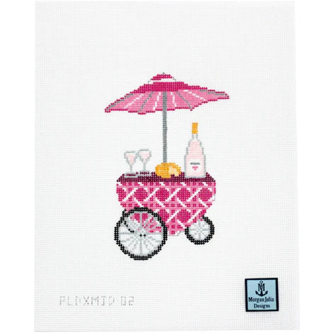 Pink Cane Rose Cart Canvas
