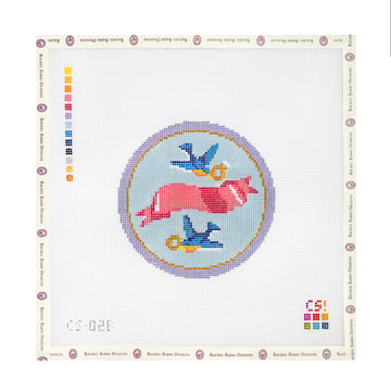 Love Birds Round Canvas