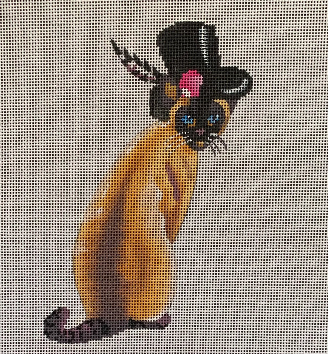 Siamese Cat with Top Hat Canvas